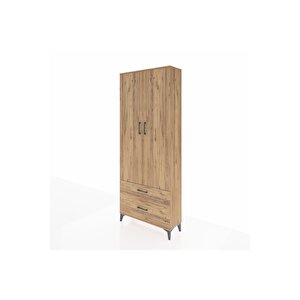 Arges Dolap 4 Raflı 2 Çekmeceli 2 Kapaklı 88x30x221 Çam-çam