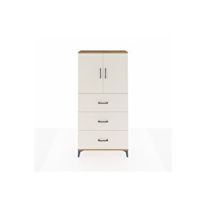 Arges Dolap 2 Raflı 3 Çekmeceli 2 Kapaklı 88x30x182 Çam-aytaşı