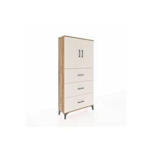 Arges Dolap 2 Raflı 3 Çekmeceli 2 Kapaklı 88x30x182 Çam-aytaşı