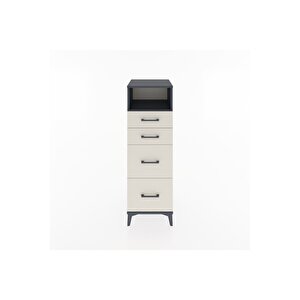 Hyperion Dolap Tek Raflı 4 Çekmeceli 44x44x134 Antrasit-aytaşı