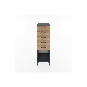 Hyperion Dolap 5 Çekmeceli 44x44x134 Antrasit-çam