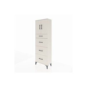 Arges Dolap 2 Raflı 4 Çekmeceli 2 Kapaklı 60x30x182 Aytaşı-aytaşı