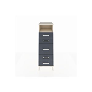 Kronos Dolap Tek Raflı 5 Çekmeceli 44x59x134 Aytaşı-antrasit