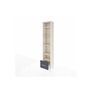 Arges Dolap 5 Raflı Tek Çekmeceli 44x30x221 Aytaşı-antrasit