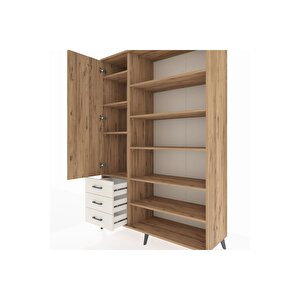 Hyperion Dolap 9 Raflı 3 Çekmeceli 3 Kapaklı 132x44x195 Çam-çam/aytaşı