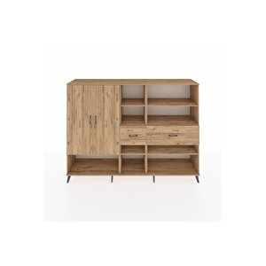 Hyperion Dolap 10 Raflı 2 Çekmeceli 2 Kapaklı 220x44x163 Çam-çam