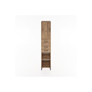 Hyperion Dolap 3 Raflı 3 Çekmeceli Tek Kapaklı 44x44x221 Çam-çam