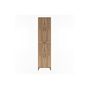 Arges Dolap 5 Raflı Tek Çekmeceli 4 Kapaklı 60x30x243 Çam-çam
