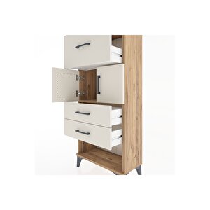 Hyperion Dolap 2 Raflı 3 Çekmeceli 2 Kapaklı 60x44x134 Çam-aytaşı