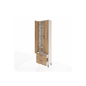 Arges Dolap 4 Raflı 2 Çekmeceli 2 Kapaklı 60x30x221 Aytaşı-çam