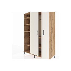 Kronos Dolap 7 Raflı 2 Kapaklı Tek Askılı 132x59x195 Çam-aytaşı/çam