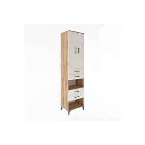 Hyperion Dolap 4 Raflı 4 Çekmeceli 2 Kapaklı 60x44x243 Çam-aytaşı