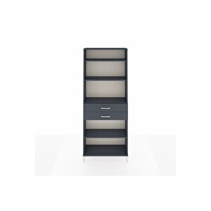 Arges Dolap 4 Raflı 2 Çekmeceli 88x30x221 Antrasit-antrasit