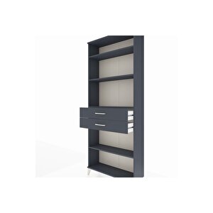 Arges Dolap 4 Raflı 2 Çekmeceli 88x30x221 Antrasit-antrasit