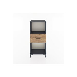 Hyperion Dolap Tek Raflı Tek Çekmeceli 60x44x134 Antrasit-çam