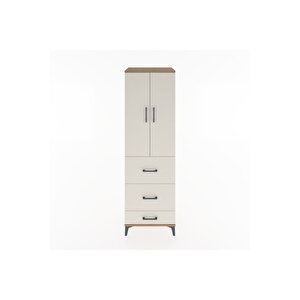 Hyperion Dolap Tek Raflı 3 Çekmeceli Tek Askılı 60x44x195 Çam-aytaşı