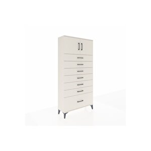 Arges Dolap Tek Raflı 7 Çekmeceli 2 Kapaklı 88x30x182 Aytaşı-aytaşı