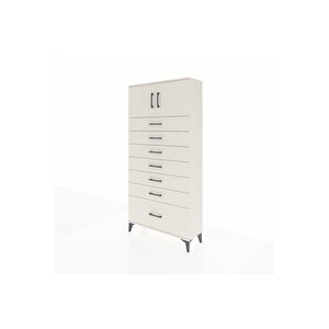 Arges Dolap Tek Raflı 7 Çekmeceli 2 Kapaklı 88x30x182 Aytaşı-aytaşı