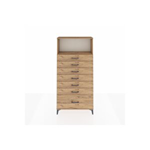 Arges Dolap Tek Raflı 7 Çekmeceli 88x30x182 Çam-çam
