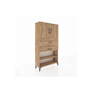 Arges Dolap 3 Raflı 2 Çekmeceli 2 Kapaklı 88x30x163 Çam-çam