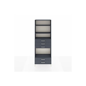 Arges Dolap 4 Raflı 5 Çekmeceli 88x30x243 Antrasit-antrasit