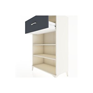 Hyperion Dolap 2 Raflı Tek Çekmeceli 88x44x134 Aytaşı-antrasit