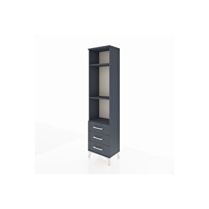 Arges Dolap 3 Raflı 3 Çekmeceli 44x30x182 Antrasit-antrasit