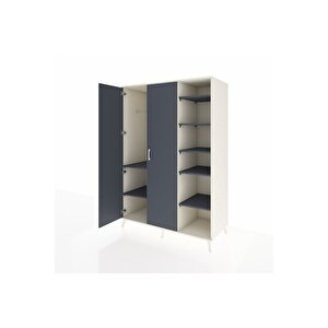 Kronos Dolap 7 Raflı 2 Kapaklı Tek Askılı 132x59x195 Aytaşı-antrasit/antrasit