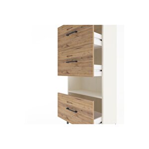 Arges Dolap Tek Raflı 3 Çekmeceli 60x30x134 Aytaşı-çam