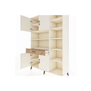 Hyperion Dolap 10 Raflı Tek Çekmeceli 4 Kapaklı 132x44x195 Aytaşı-aytaşı/çam