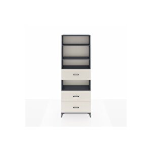 Arges Dolap 4 Raflı 3 Çekmeceli 88x30x243 Antrasit-aytaşı