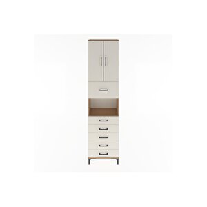 Arges Dolap 3 Raflı 6 Çekmeceli 2 Kapaklı 60x30x243 Çam-aytaşı