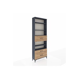 Arges Dolap 5 Raflı 3 Çekmeceli 88x30x243 Antrasit-çam