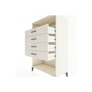 Hyperion Dolap Tek Raflı 4 Çekmeceli 88x44x134 Aytaşı-aytaşı