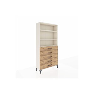 Arges Dolap 3 Raflı 5 Çekmeceli 88x30x182 Aytaşı-çam