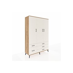 Hyperion Gardrop 5 Raflı 5 Çekmeceli Tek Askılı 132x44x195 Çam-aytaşı