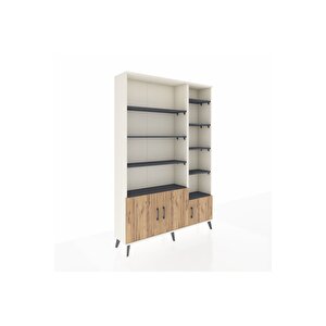 Arges Dolap 10 Raflı 3 Kapaklı 132x30x195 Aytaşı-çam/antrasit