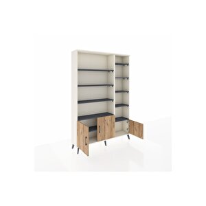 Arges Dolap 10 Raflı 3 Kapaklı 132x30x195 Aytaşı-çam/antrasit