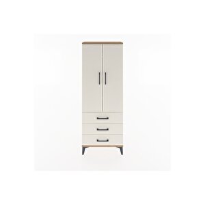 Arges Dolap 4 Raflı 3 Çekmeceli 2 Kapaklı 60x30x163 Çam-aytaşı
