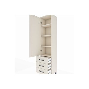 Arges Dolap 4 Raflı 3 Çekmeceli Tek Kapaklı 44x30x182 Aytaşı-aytaşı