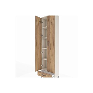 Arges Dolap 5 Raflı Tek Çekmeceli 2 Kapaklı 60x30x221 Aytaşı-çam