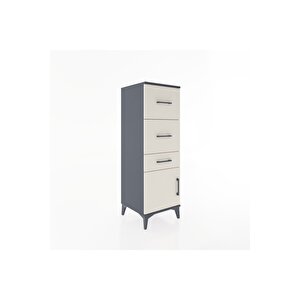 Hyperion Dolap 3 Çekmeceli Tek Kapaklı 44x44x134 Antrasit-aytaşı