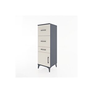 Hyperion Dolap 3 Çekmeceli Tek Kapaklı 44x44x134 Antrasit-aytaşı
