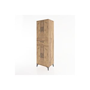 Hyperion Dolap 3 Raflı Tek Çekmeceli 4 Kapaklı 60x44x195 Çam-çam