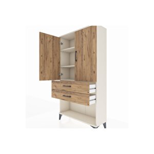 Arges Dolap 3 Raflı 2 Çekmeceli 2 Kapaklı 88x30x163 Aytaşı-çam