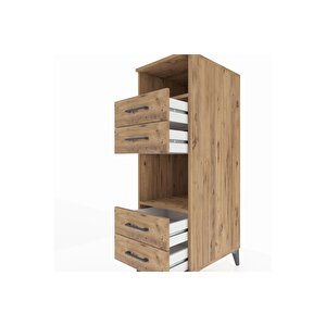 Kronos Dolap 2 Raflı 4 Çekmeceli 44x59x134 Çam-çam