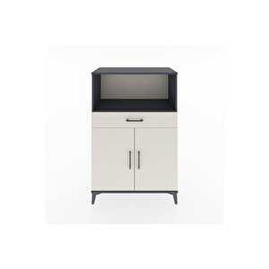 Hyperion Dolap 2 Raflı Tek Çekmeceli 2 Kapaklı 88x44x134 Antrasit-aytaşı