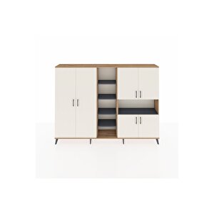 Arges Dolap 13 Raflı 6 Kapaklı 220x30x163 Çam-aytaşı/antrasit