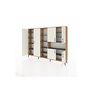 Arges Dolap 13 Raflı 6 Kapaklı 220x30x163 Çam-aytaşı/antrasit