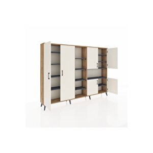 Arges Dolap 13 Raflı 6 Kapaklı 220x30x163 Çam-aytaşı/antrasit